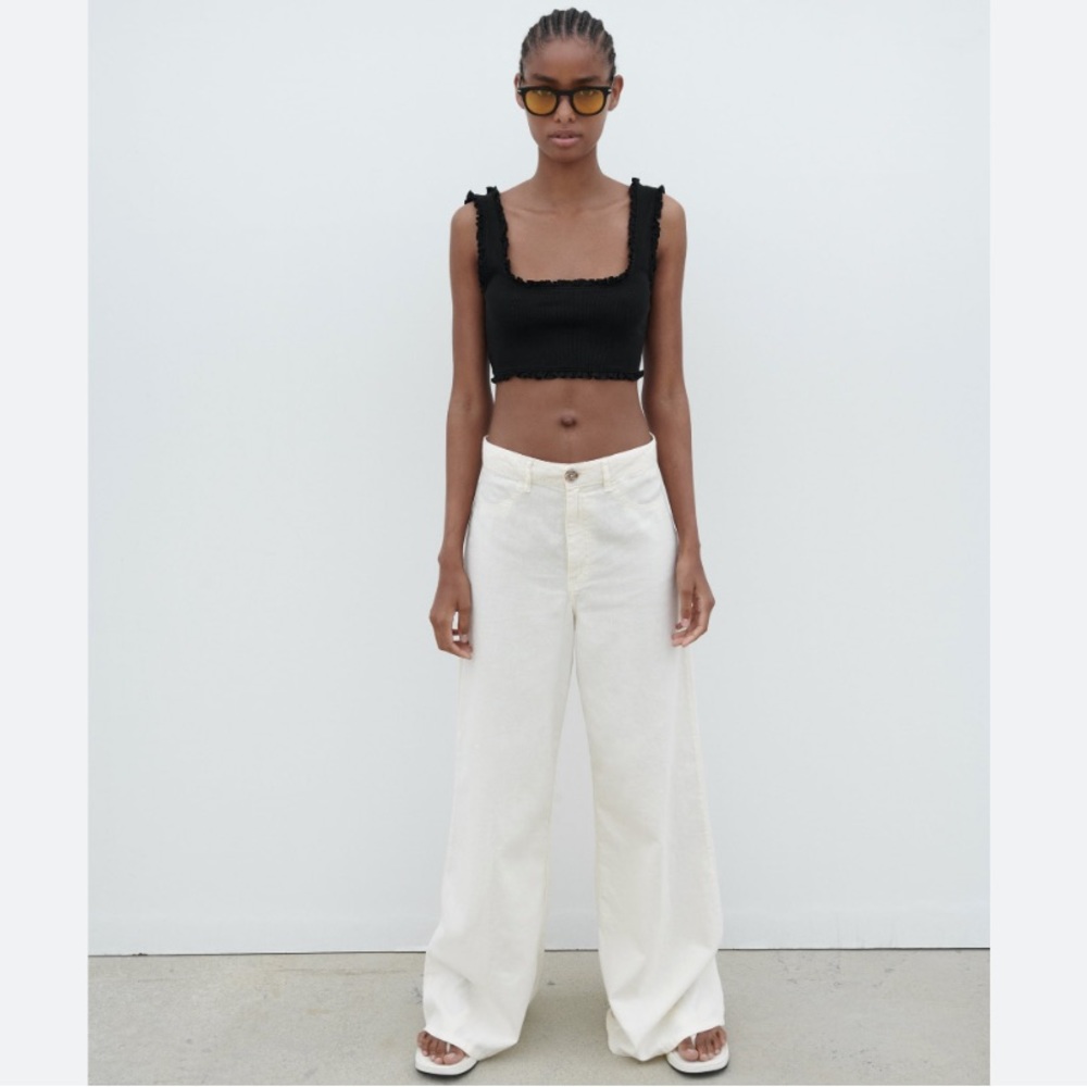 ZARA Large RIBBED CROP TOP